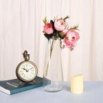 Glass Vase for Home Decor- Decorative Flower Vases for Centerpieces Living Room Kitchen Office Wedding (Transparent)