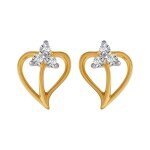 18 Kt Yellow Gold And Diamond Clip-On Earring For Women