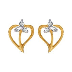 18 Kt Yellow Gold And Diamond Clip-On Earring For Women