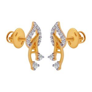 18 Kt Yellow Gold And Diamond Clip-On Earring For Women