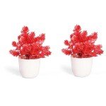 Artificial Plant with Pot | Indoor Bonsai Plant | Mini Rose Plants for Home, Living Room,Kitchen,Washroom and Bathroom