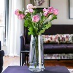 Flower Vase for Home Decor |Flower Glass Vases for Centerpieces Living Room Kitchen Office Wedding (Dark Grey)