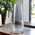 Flower Vase for Home Decor |Flower Glass Vases for Centerpieces Living Room Kitchen Office Wedding (Dark Grey)